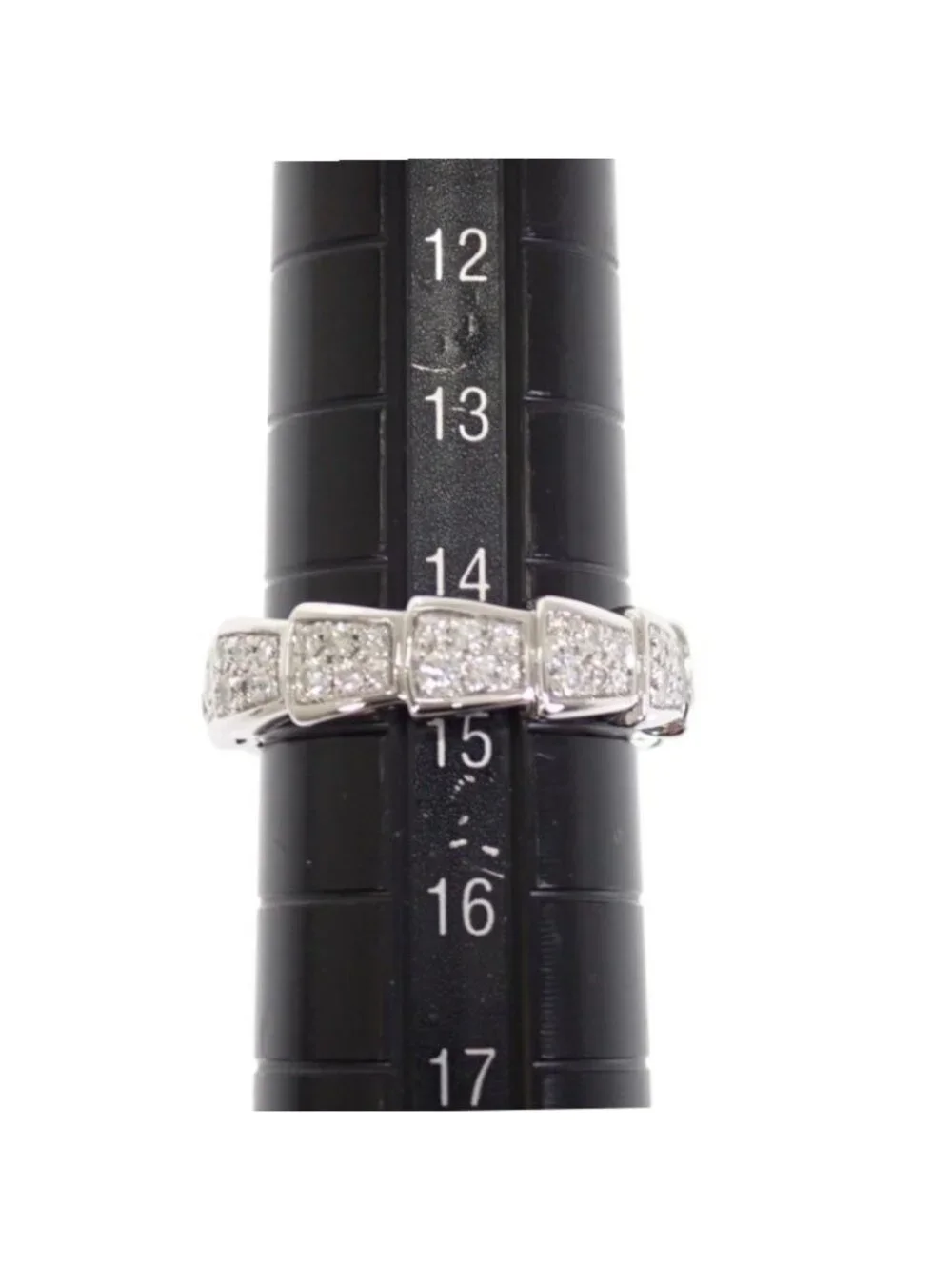 Bvlgari Serpenti Viper Ring 55 18k White Gold Diamond